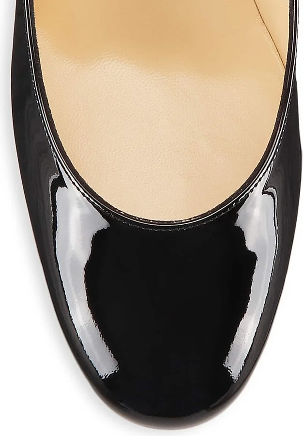 Women's Miss Sab 85MM Patent Leather Pumps - Black - Size 4.5 - Image 4