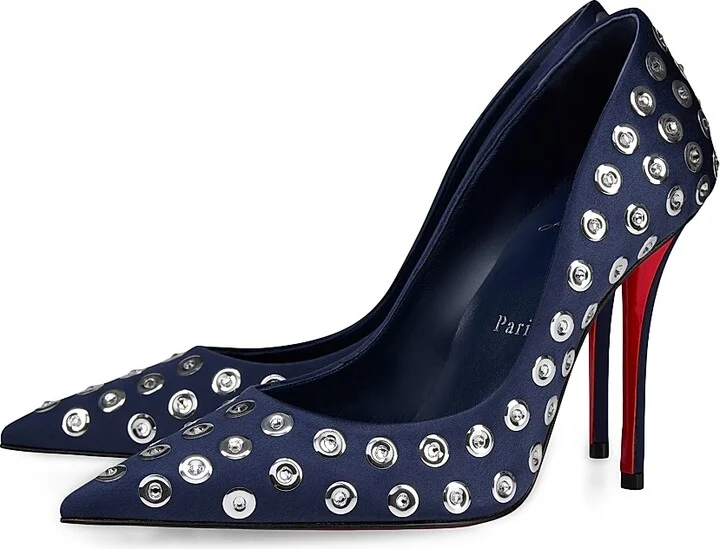Women's Miss Z 100 MM Satin Boum Boum Mirror Pumps - Zaffiro - Size 5.5 - Image 2