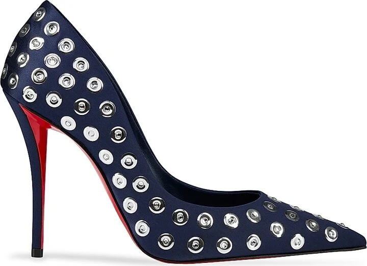 Women's Miss Z 100 MM Satin Boum Boum Mirror Pumps - Zaffiro - Size 5.5