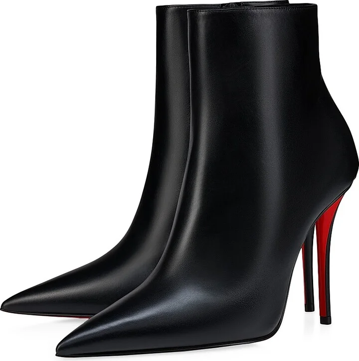Women's Miss Z 100MM Leather Booty - Black - Size 4 - Image 2