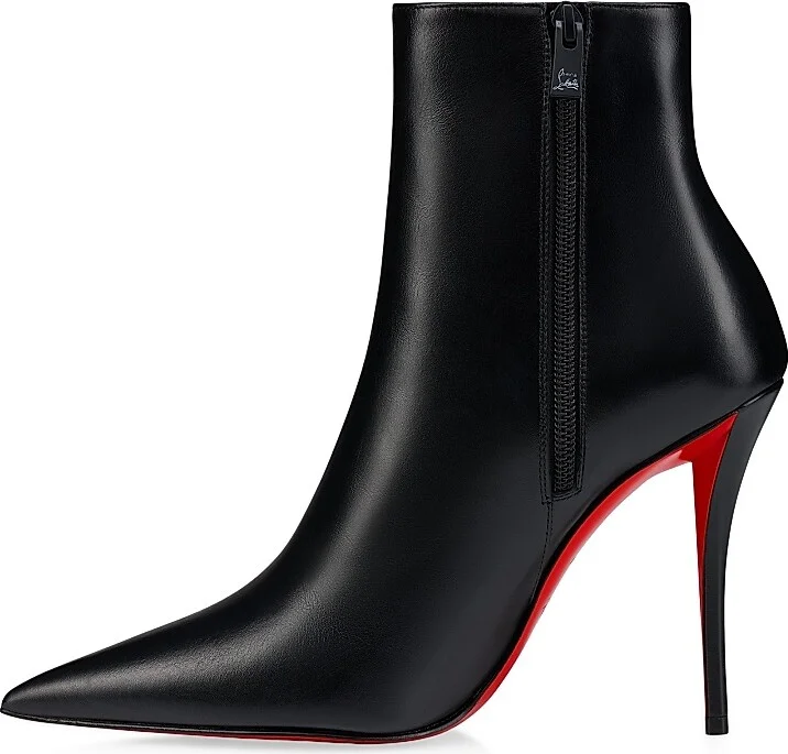 Women's Miss Z 100MM Leather Booty - Black - Size 4 - Image 4