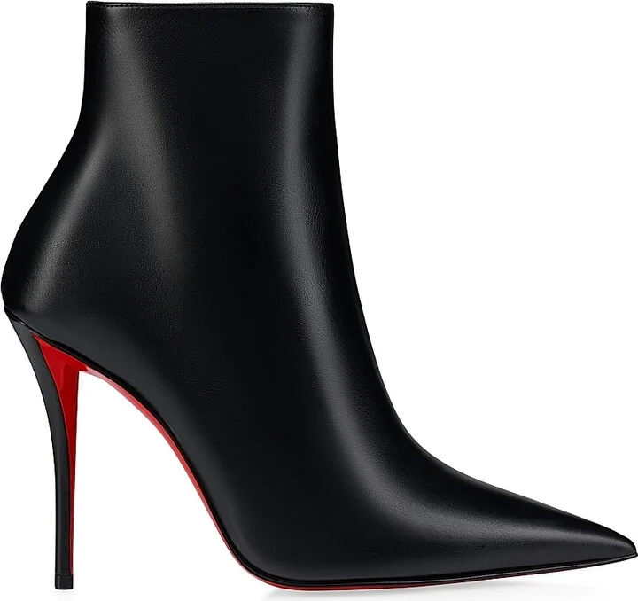 Women's Miss Z 100MM Leather Booty - Black - Size 4