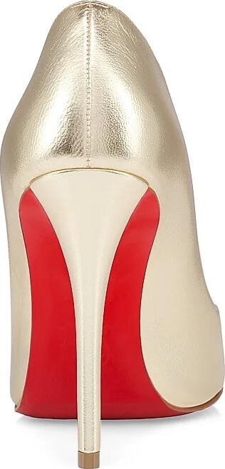 Women's Miss Z 100MM Leather Pumps - Gold - Size 7 - Image 3
