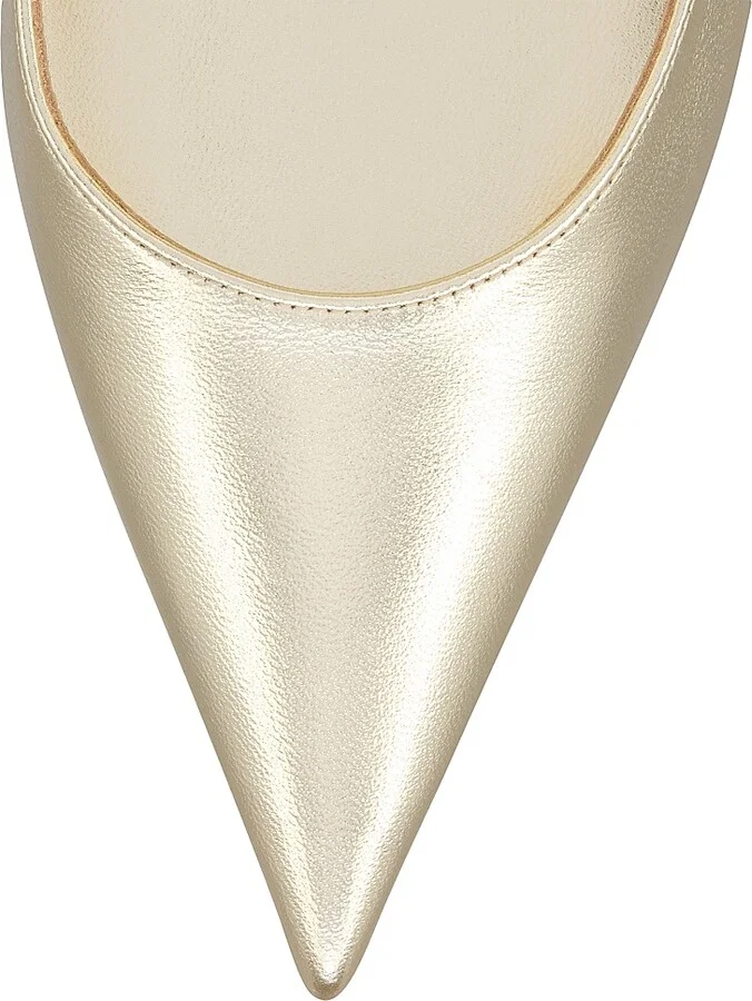 Women's Miss Z 100MM Leather Pumps - Gold - Size 7 - Image 4