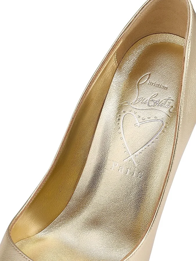 Women's Miss Z 100MM Leather Pumps - Gold - Size 7 - Image 5