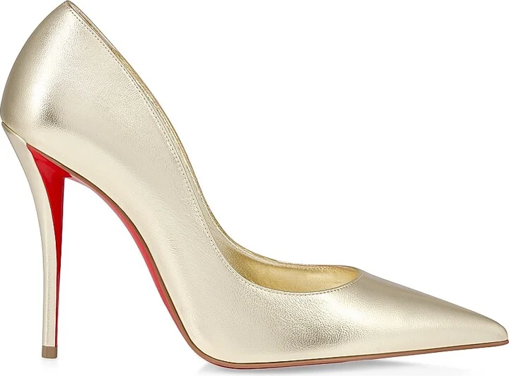 Women's Miss Z 100MM Leather Pumps - Gold - Size 7