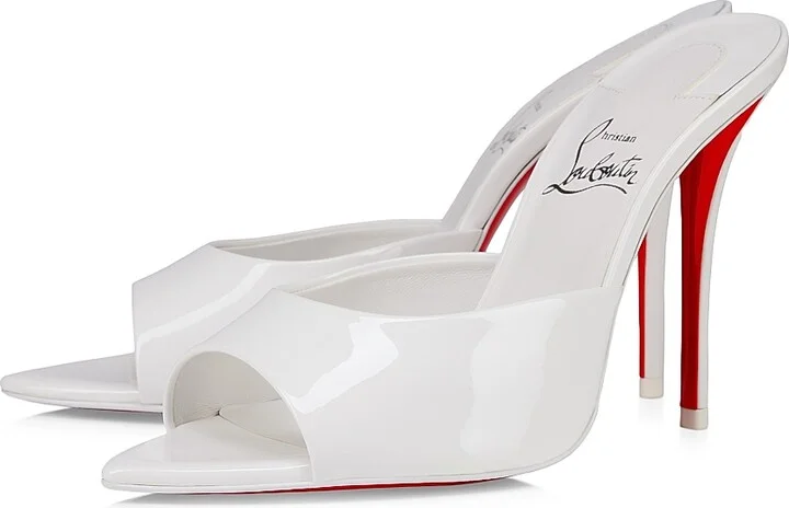 Women's Miss Z 100MM Patent Leather Mules - Bianco - Size 10.5 - Image 2