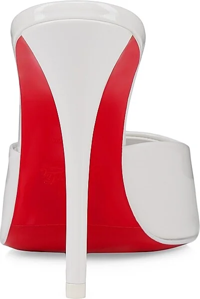 Women's Miss Z 100MM Patent Leather Mules - Bianco - Size 10.5 - Image 3