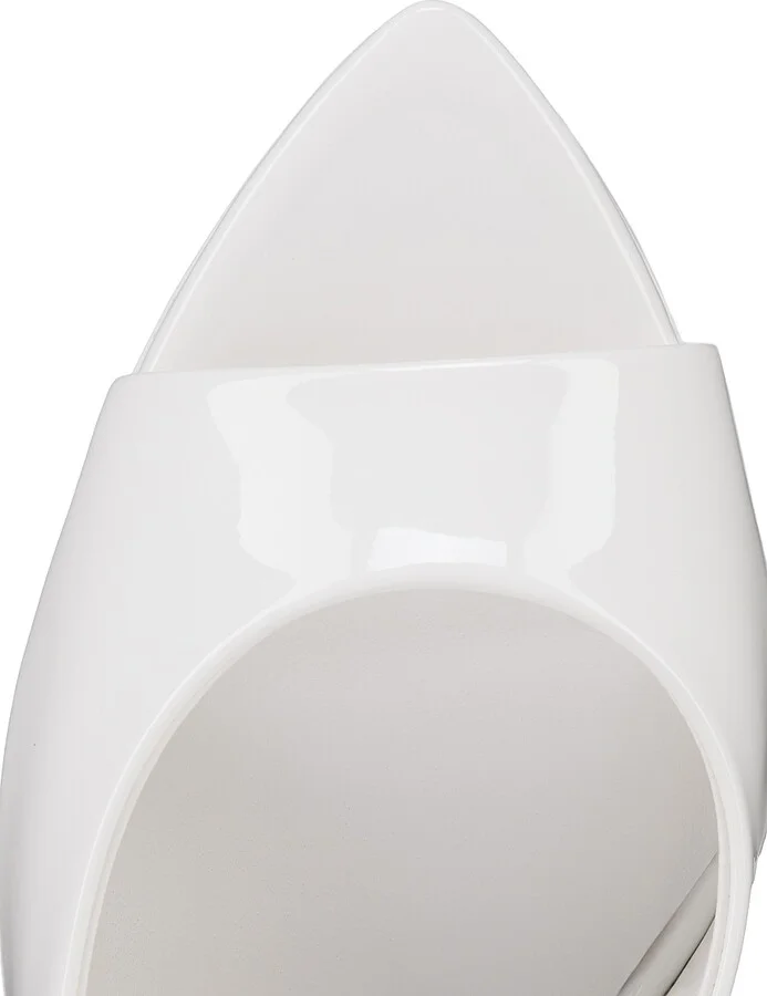 Women's Miss Z 100MM Patent Leather Mules - Bianco - Size 10.5 - Image 4