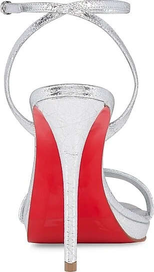 Women's Miss Z 120MM Queen Leather Sandals - Silver - Size 4 - Image 3