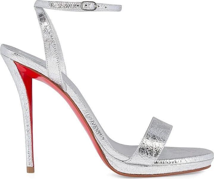 Women's Miss Z 120MM Queen Leather Sandals - Silver - Size 4