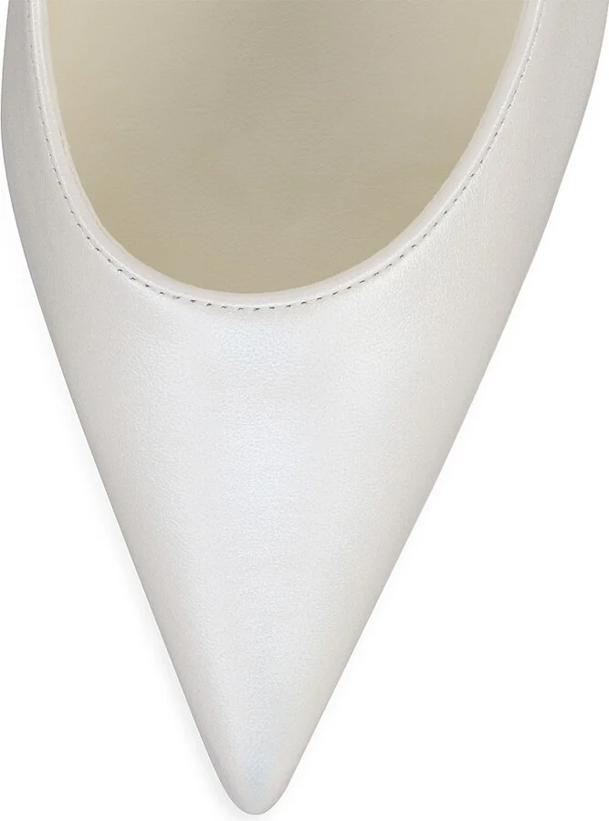 Women's Miss Z 80MM Leather Pumps - White - Size 9 - Image 4
