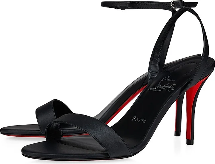 Women's Miss Z 80MM Leather Sandals - Black - Size 5 - Image 2