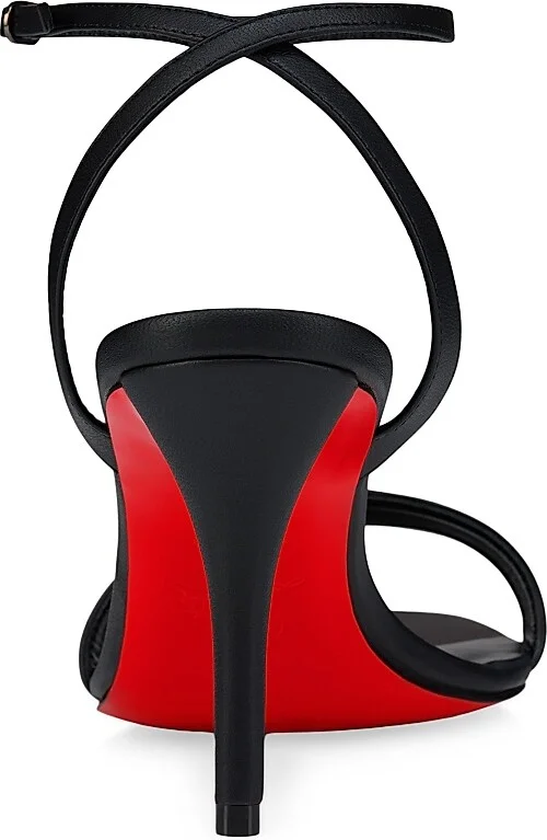 Women's Miss Z 80MM Leather Sandals - Black - Size 5 - Image 3