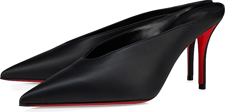 Women's Miss Z 80MM Slimimule Leather Pumps - Black - Size 5 - Image 2
