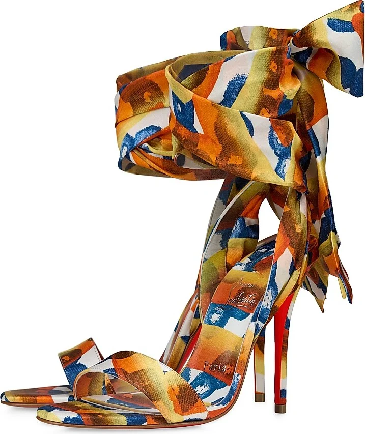 Women's Miss Z Du Desert 100MM Crepe Satin Heels - Magma - Size 4 - Image 2