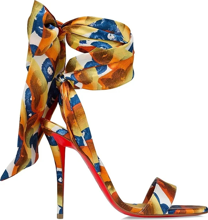 Women's Miss Z Du Desert 100MM Crepe Satin Heels - Magma - Size 4