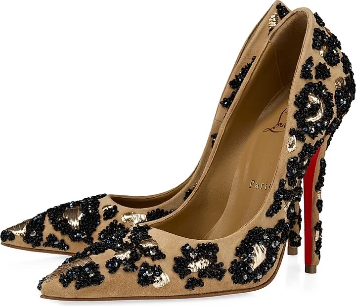 Women's Miss Z Lameleo 120MM Embroidered Pumps - Beige - Size 6.5 - Image 2