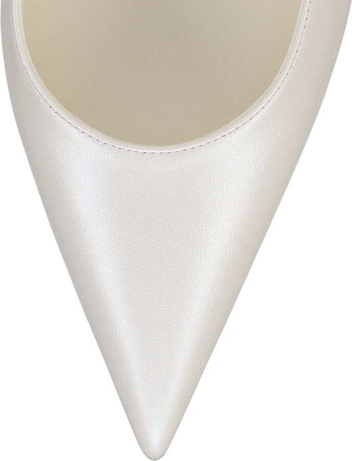 Women's Miss Z Nappa Leather 100MM Pumps - White - Size 8 - Image 4