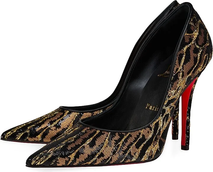 Women's Miss Z Ocelot 100MM Satin Pumps - Size 7 - Image 2
