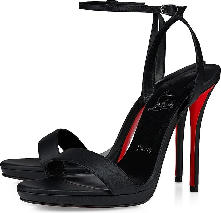 Women's Miss Z Queen 120MM Leather Sandals - Black - Size 4 - Image 2