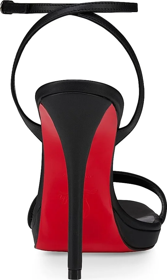 Women's Miss Z Queen 120MM Leather Sandals - Black - Size 4 - Image 3
