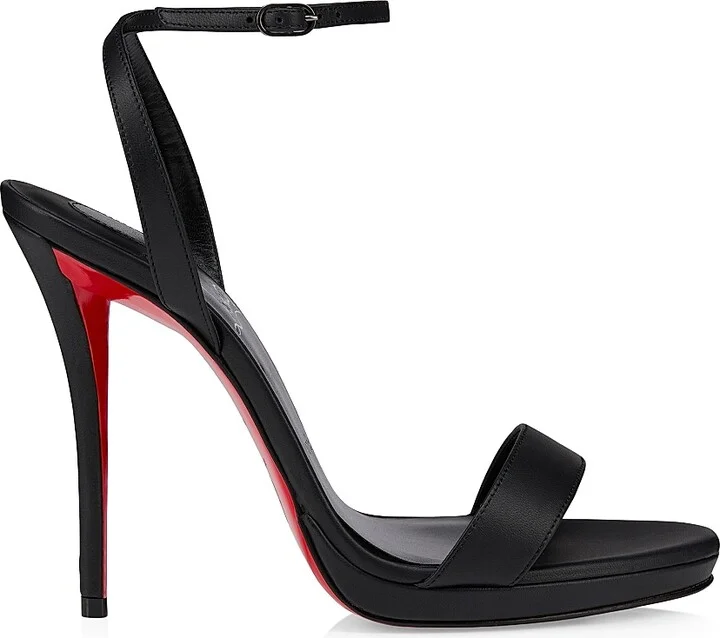 Women's Miss Z Queen 120MM Leather Sandals - Black - Size 4