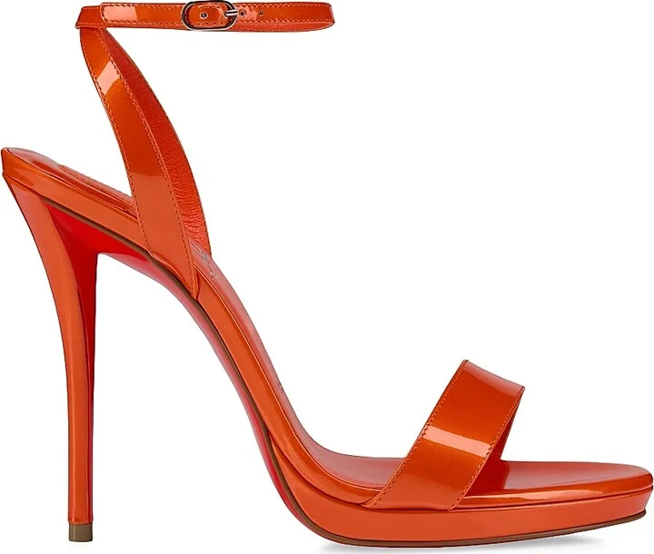 Women's Miss Z Queen 120MM Patent Leather Sandal Heels - Magma - Size 4