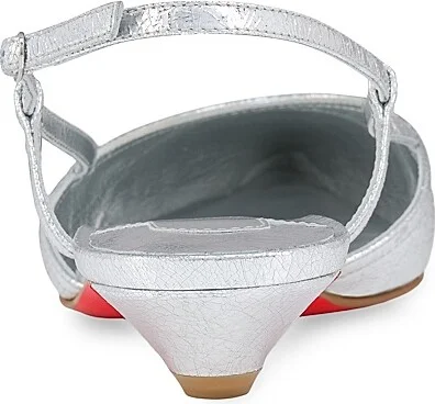 Women's Miss Z Slingina Laminated Leather 25MM Pumps - Silver - Size 6 - Image 3