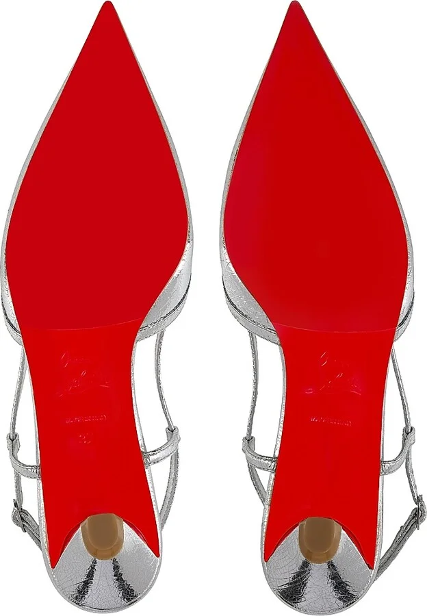 Women's Miss Z Slingina Laminated Leather 25MM Pumps - Silver - Size 6 - Image 6