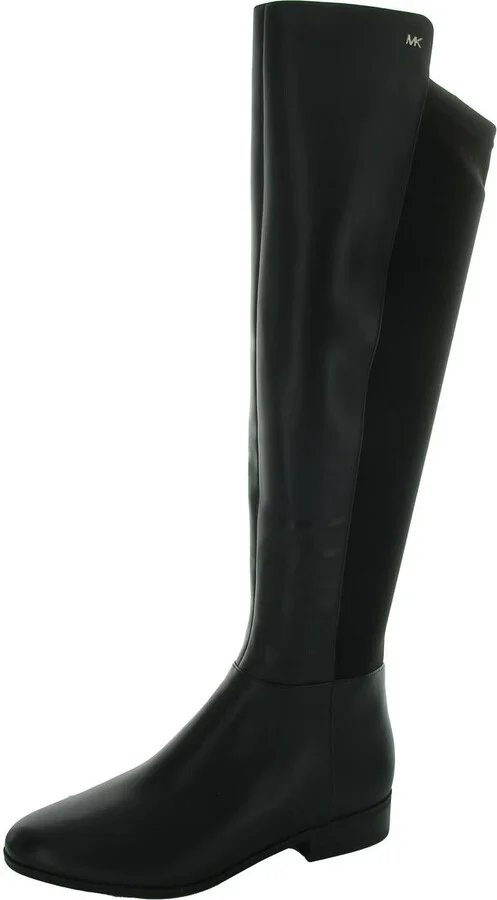Womens Mixed Media Faux Leather Knee-High Boots