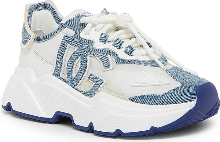 Women's Mixed-Media Low-Top Sneakers - Size 5 - Image 2