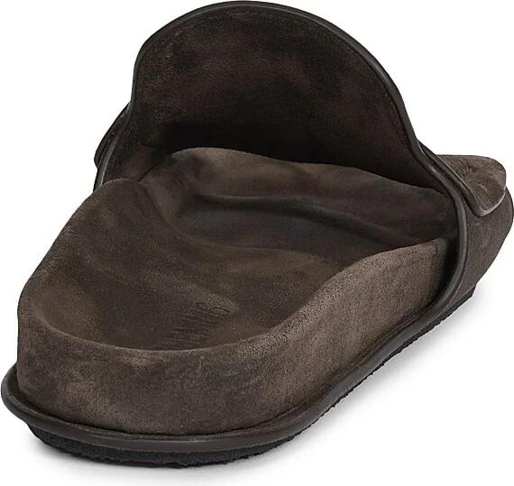Women's Mocassin-Style Suede Slides - Dark Brown - Size 5 Sandals - Image 3