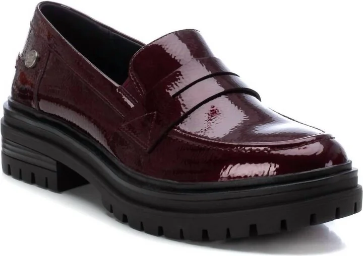 Women's Moccasins Loafer In Burgundy