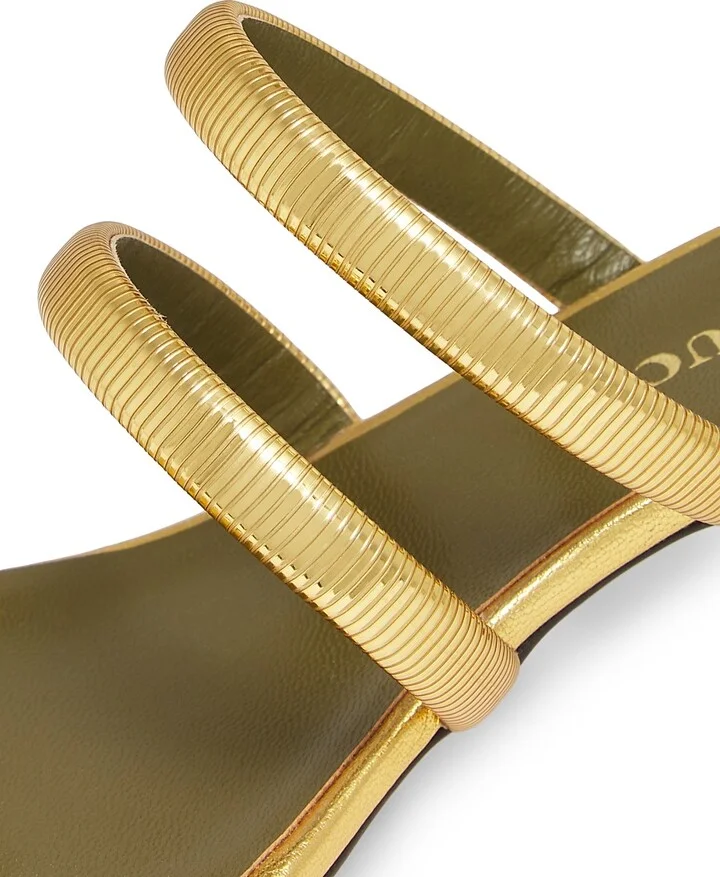 Women's Modia 60MM Leather Sandals - Gold - Size 6.5 - Image 6