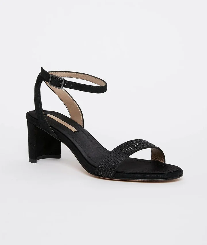 Women's Moira Low Heel In Black Satin