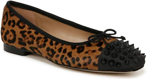 Women's Monet Cap Toe Ballet Sandals In Leopard Brahma Hair Leather