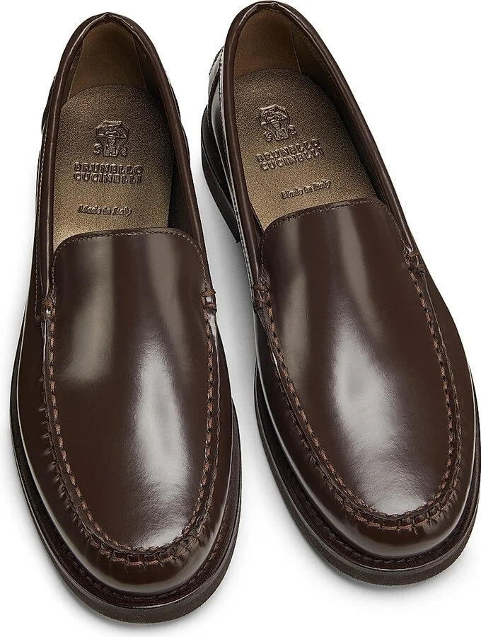 Women's Monili-Detailed Leather Loafers - Dark Brown - Size 6 - Image 4