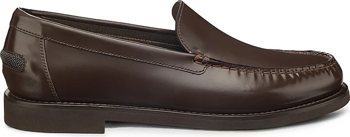 Women's Monili-Detailed Leather Loafers - Dark Brown - Size 6
