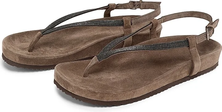 Women's Monili Strappy Leather Sandals - Grey Brown - Size 6.5 - Image 2