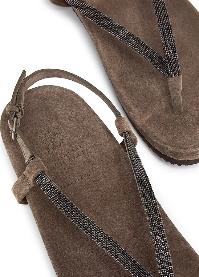 Women's Monili Strappy Leather Sandals - Grey Brown - Size 6.5 - Image 5