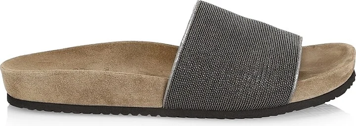 Women's Monili Suede Slides - Rose Gold - Size 7 Sandals - Image 7