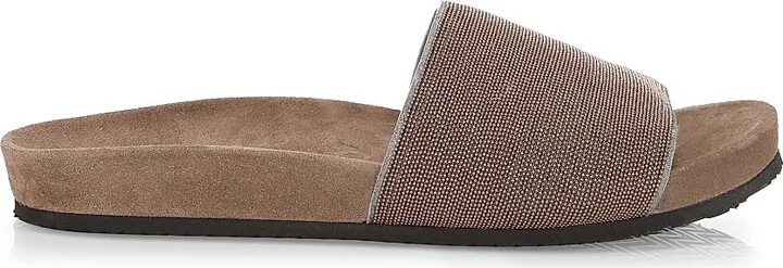 Women's Monili Suede Slides - Rose Gold - Size 7 Sandals