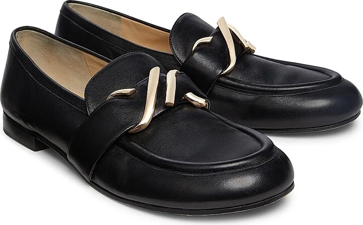 Women's Monogram Leather Loafers - Black - Size 7 - Image 2