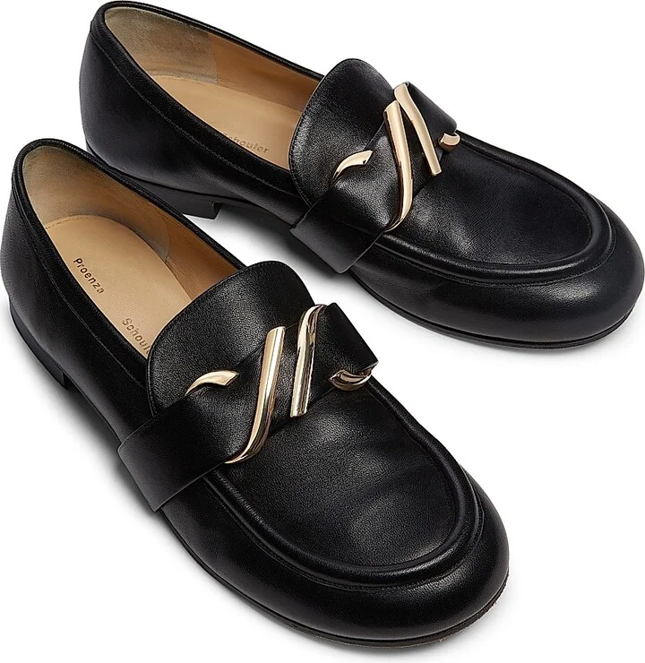 Women's Monogram Leather Loafers - Black - Size 7 - Image 4