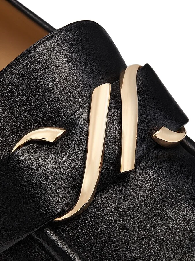 Women's Monogram Leather Loafers - Black - Size 7 - Image 5