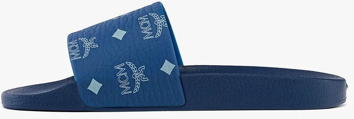 Women's Monogram Print Rubber Slides - Image 2
