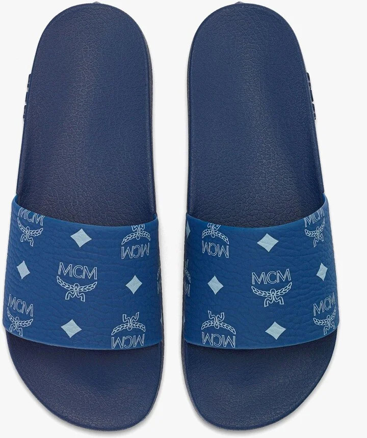 Women's Monogram Print Rubber Slides - Image 5