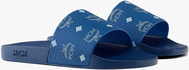 Women's Monogram Print Rubber Slides