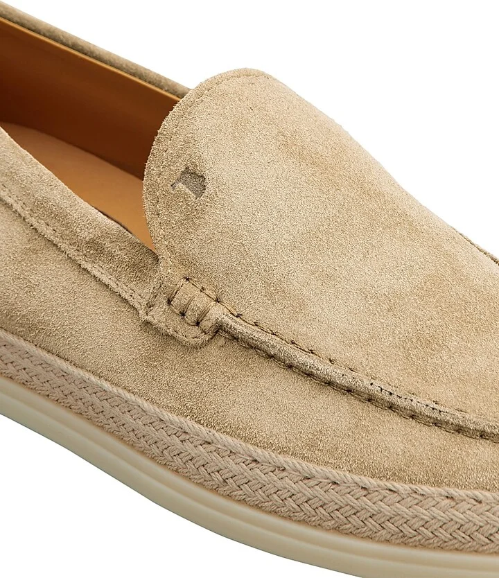Women's Monogrammed Suede Slipper Loafers - Naturale Chiaro - Size 5 - Image 5